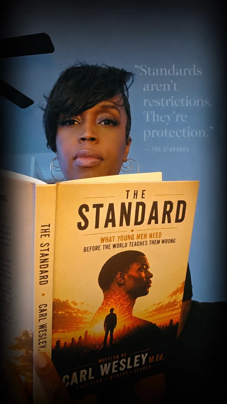 Reader holding The Standard by Carl Wesley 03