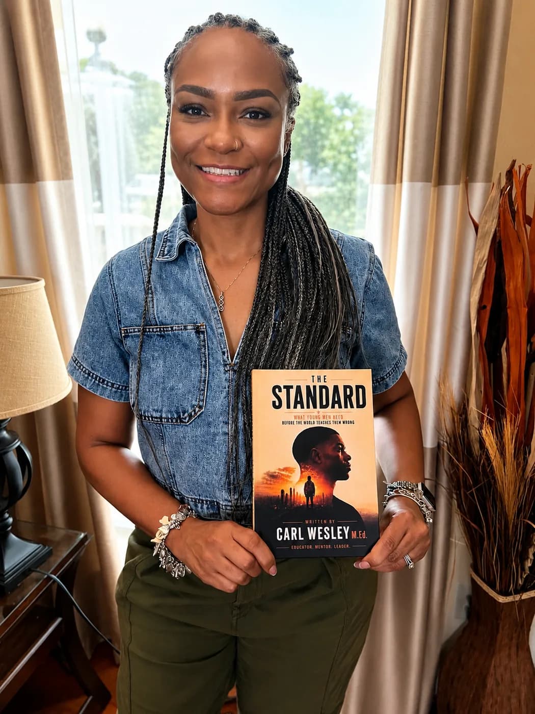 Reader holding The Standard by Carl Wesley 05