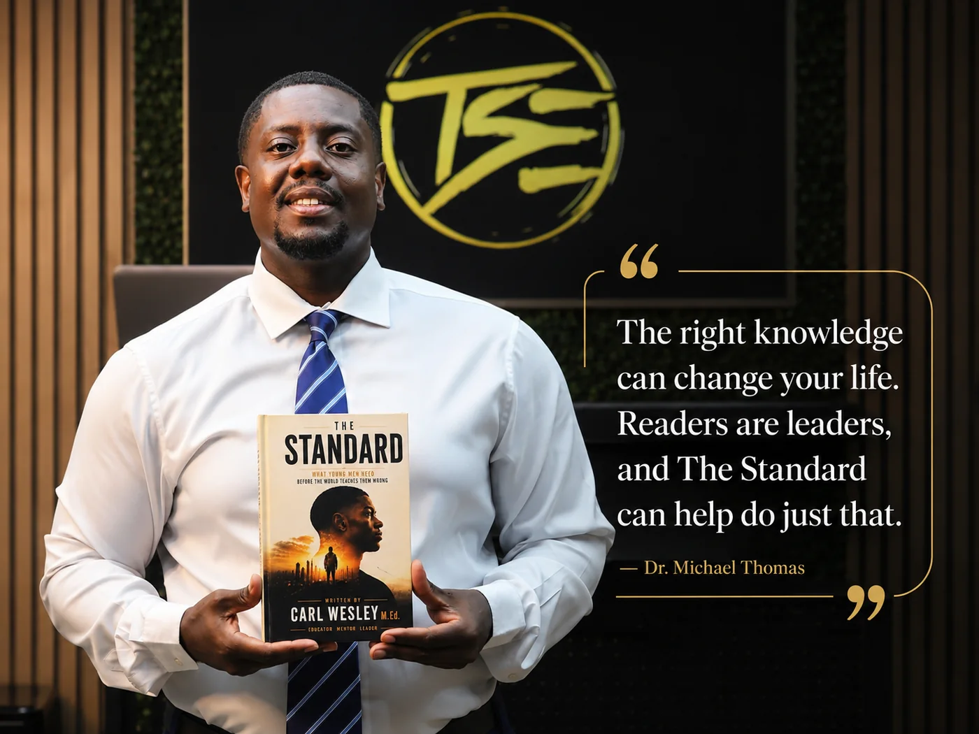 Reader holding The Standard by Carl Wesley 15