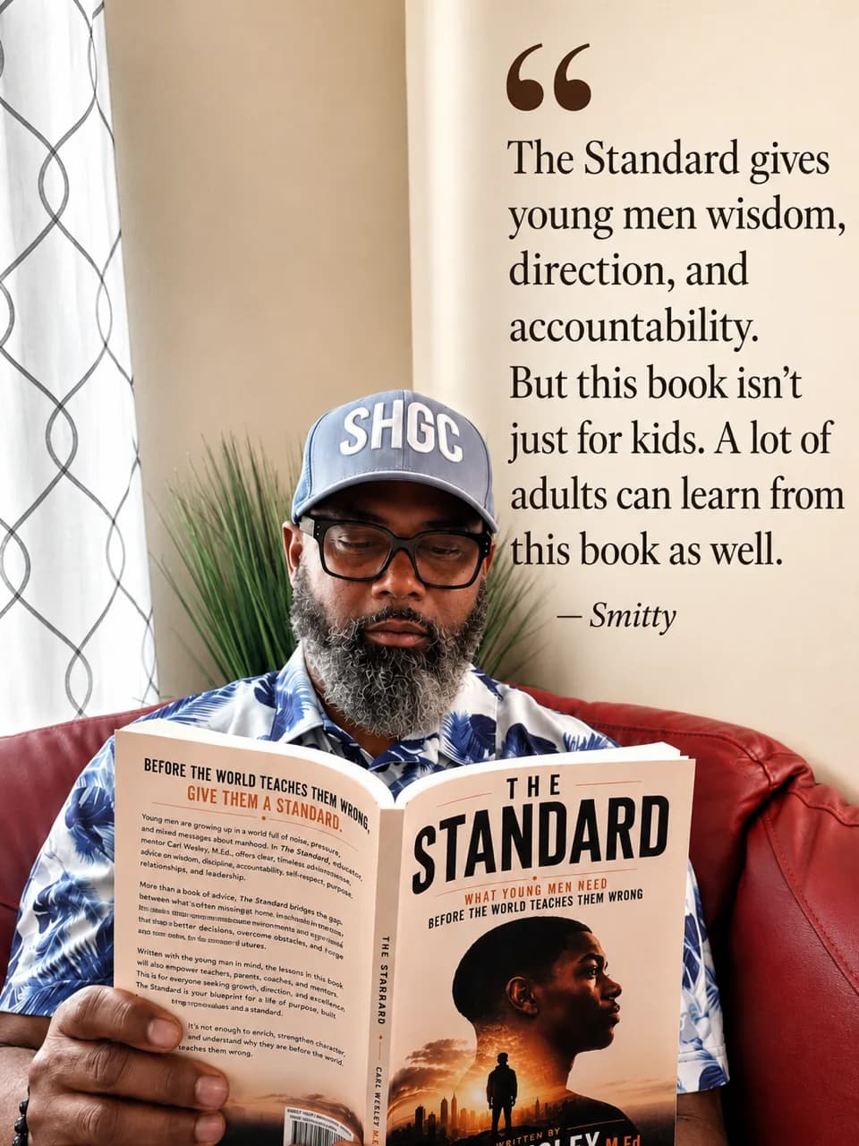 Reader holding The Standard by Carl Wesley 16