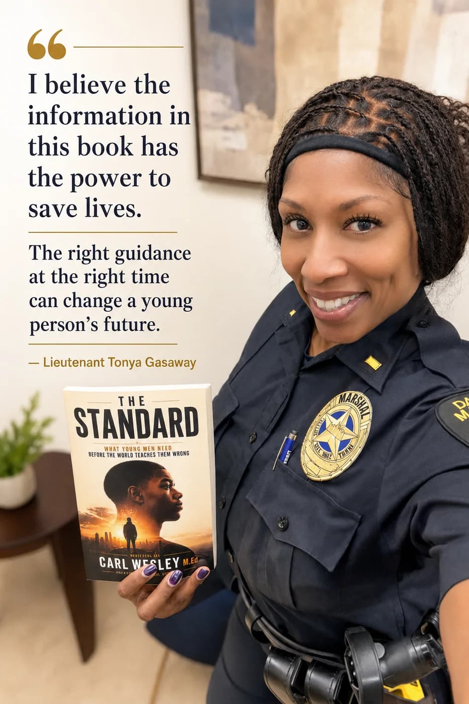 Reader holding The Standard by Carl Wesley 18