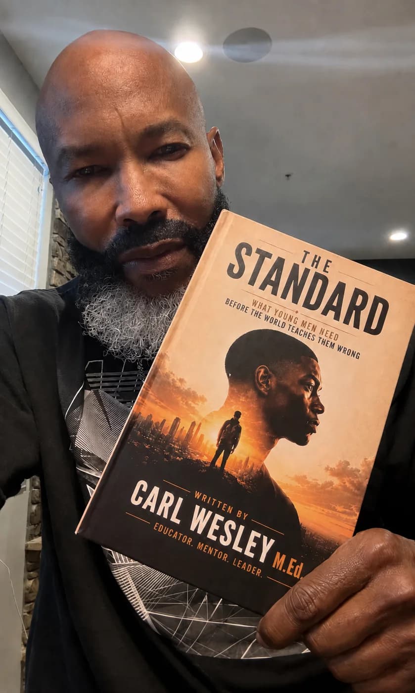 Reader holding The Standard by Carl Wesley 19