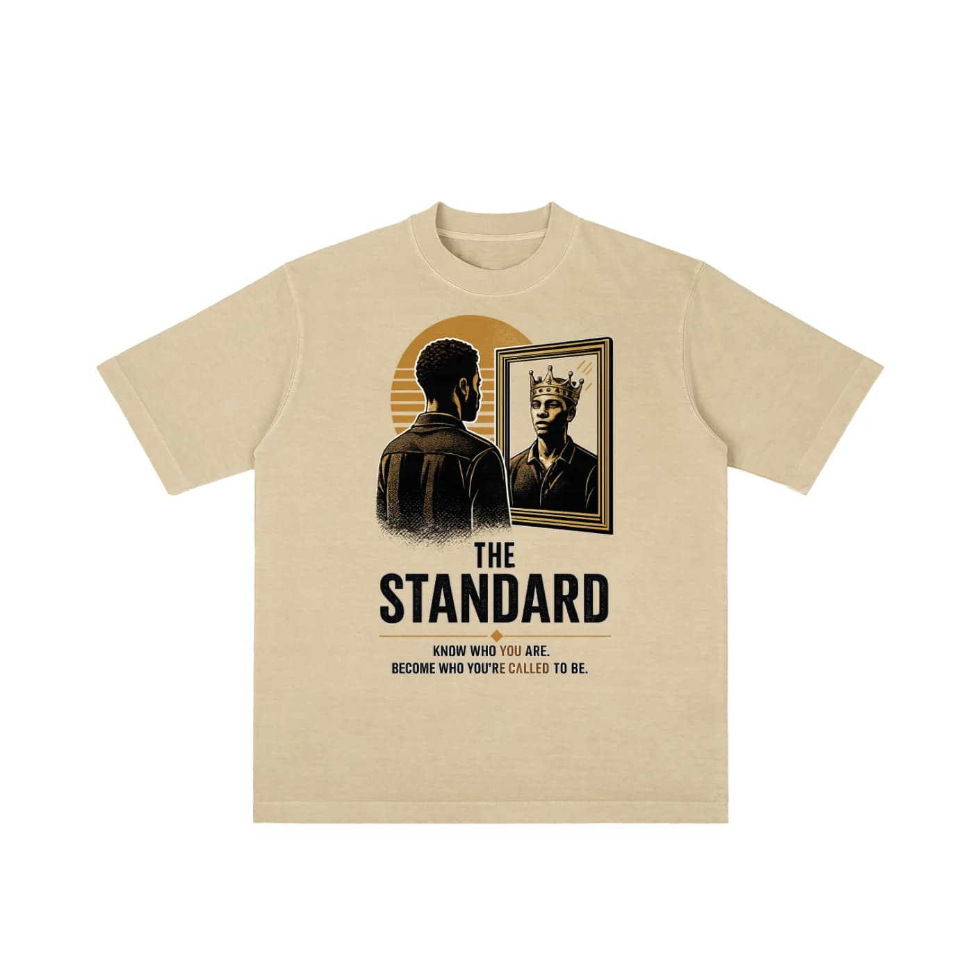 Cream Mirror — Front + QR Back T-shirt